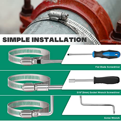 OURU 10Pack 2.5 inch Hose Clamp,Stainless Steel Large Hose Clamps Adjustable from 1-13/16"-2-3/4"/46-70mm,Metal Worm Drive Gear Duct Clamp for Air Ducting,Dryer Vent Hose,Fuel Line,Plumbing,Automotive