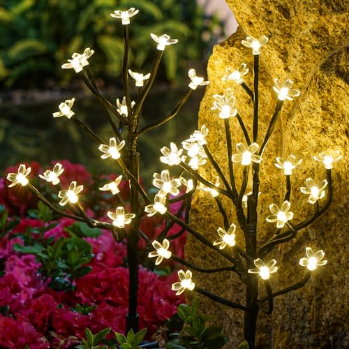 IUEECEN Solar Garden Lights Decorative, Solar Flower Lights Garden Decor 6Pack, 120Led Solar Powered Outdoor Lights Waterproof,Outdoor Solar Lights for Yard, Pathway,Lawn Solar Garden Decorations