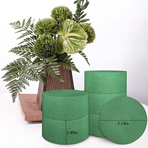6 Packs Round Floral Foam Blocks,3'' Large Dry Floral Foam for Artificial Flowers,Flower Foam Blocks for Wedding Aisle Flowers Party Decoration