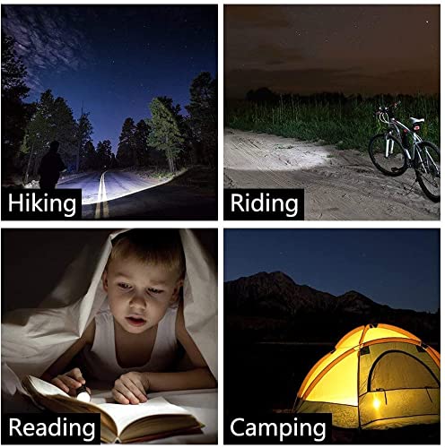 AuKvi TC1200 Tactical Flashlight 3000 Lumens Zoomable 5 Modes for Hurricane Camping Hiking etc (4-Pack)