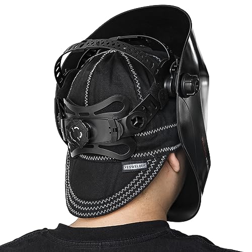 YESWELDER Black Reversible Welding Cap, 7 1/2, Durable, Protective Welders Cap