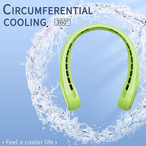 FrSara Neck Fan, Portable Strong Wind, Adjustable, 360° Cooling, Super Quiet, No Blade Design, No Hair Twisting, Even Air Volume On Both Sides, Non-Slip Material, Short Charging, Long Use Time