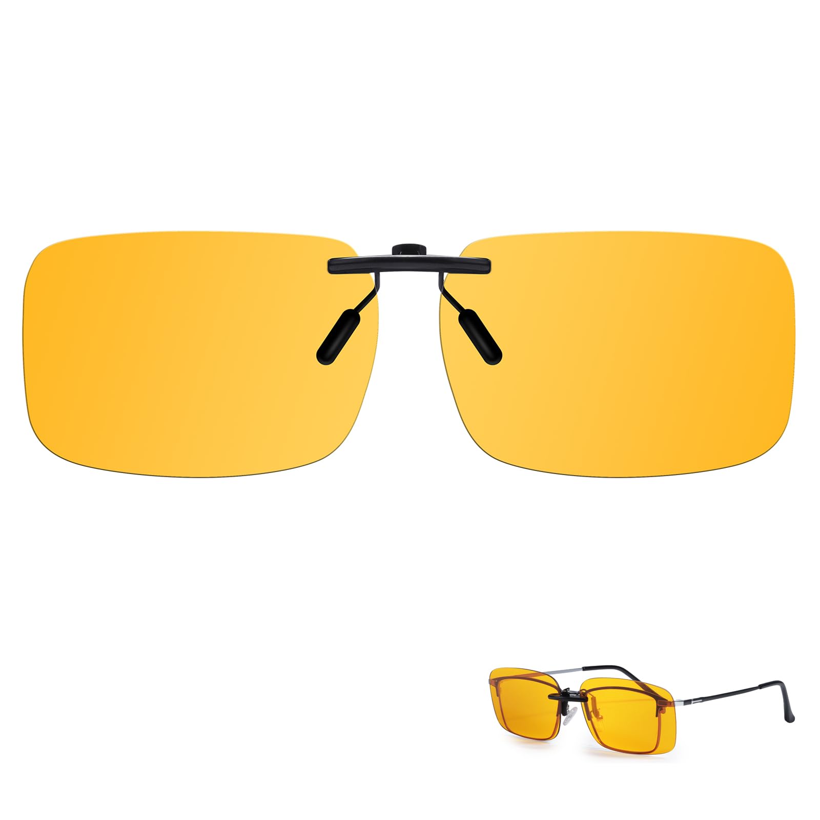 TJUTR Clip On Blue Light Blocking Glasses, Computer TV Gaming Glasses for Women Men, Improve Sleep & Reduce Eyestrain