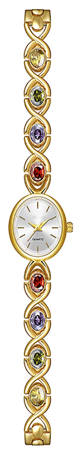 BESTKANG Elegant Women's Gold Vintage Bracelet Watch - Oval Dial Quartz Dress Watch - Waterproof Fashion Wristwatch for Women (A Gold White)