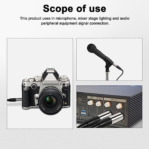 XMSJSIY Mini XLR Panel Mount Socket Jack Connector 3 Pin Mini XLR Female Audio Speaker Mic Microphone Adapter-2 Pcs (3 Pin)