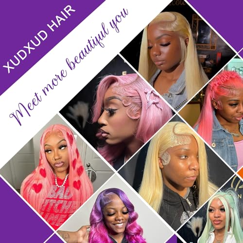 XUDXUD 360 613 Lace Front Wig Human Hair Blonde Straight 200 Density HD Lace Front Glueless Pre Plucked Full Lace Wigs Human Hair 613 Frontal wig 40Inch