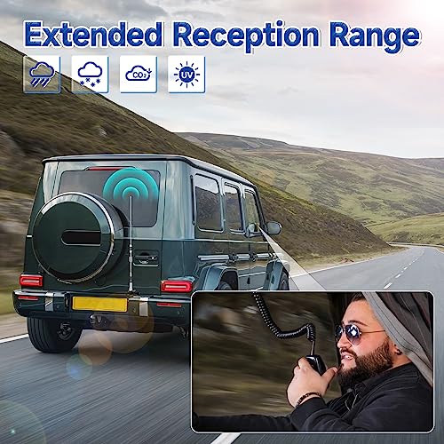 Bingfu Vehicle Mobile Ham Radio Antenna VHF UHF 136-174MHz 400-470MHz Car Truck Amateur Two Way Radio Antenna with Lip Mount Fixed Bracket PL259 Male 5m 16.5 feet RG58 Cable
