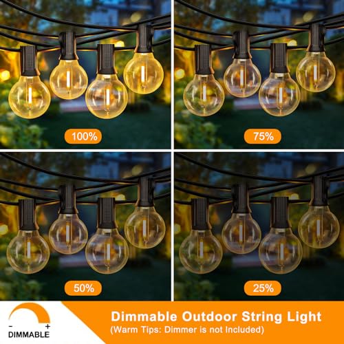 GvvooHome G40 Replacement LED Light Bulbs, Dimmable Clear Globe Bulb fits E12 Screw Base Sockets, Waterproof Edison Light Bulbs for Indoor Outdoor Patio Decor, Warm White, 15Pack