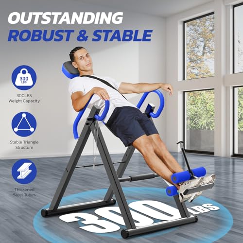 YOLEO Heavy Duty Inversion Table for Back Pain Relief with Adjustable Protective Belt 2023 Upgraded Inversion Foldable Heavy Duty up to 300 lbs