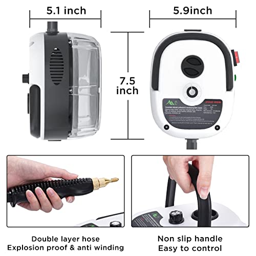 Ganggend Handheld Steam Cleaner,2500W Hand-Held High Pressure Portable Cleaning Machine with 3 Brush, High Temperature Steamer for Home Use, Kitchen, Furniture, Bathroom, Car (Red)