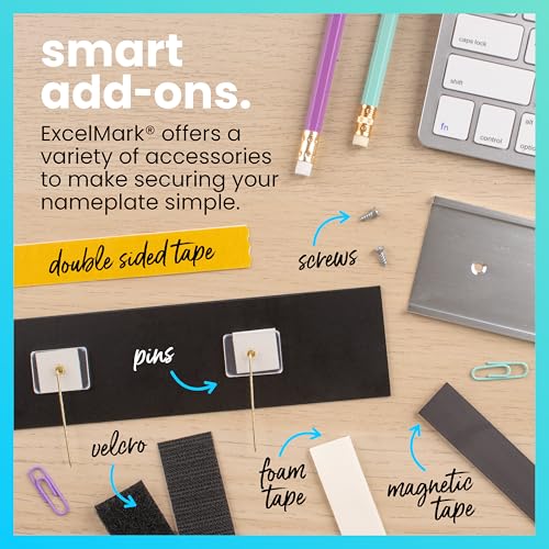 ExcelMark 2" x 8" Custom Engraved Name Plate with Square Corners