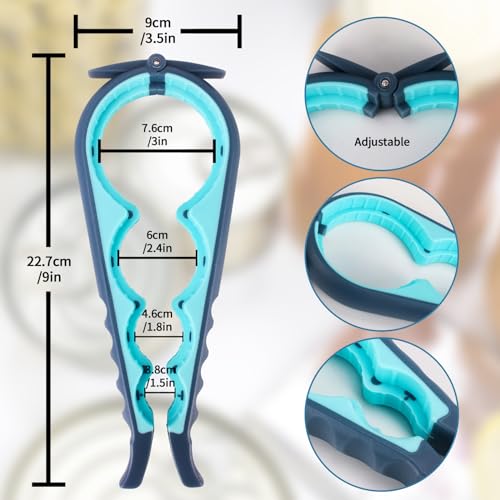 Can Opener Manual & Jar Opener set,Manual Can Opener with Magnet ,Heavy Duty can opener manual smooth edge.(2, Blue+Grey blue)