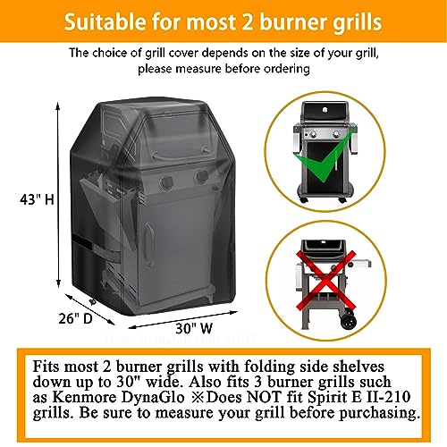 Aoretic Grill Cover, 32 inch Heavy Duty BBQ Gas Grill Cover for Outdoor Grill, Charbroil Grill Cover Barbecue Waterproof for Weber Char-Broil Monument, Dyna-glo Nexgrill,T-Spun Polyester