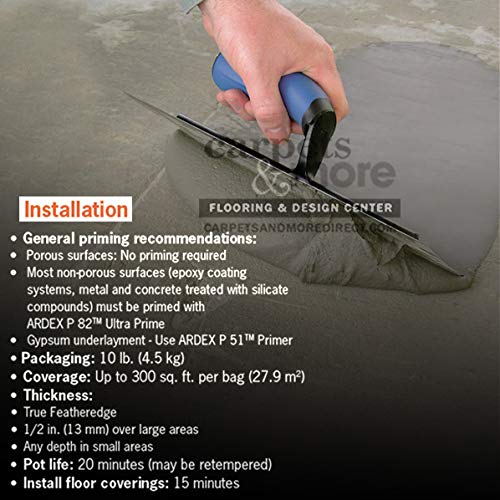 Ardex Feather Finish Grey/Gray/Gris Self-Drying Cement Based Pack of 4 Bags 10 Lbs