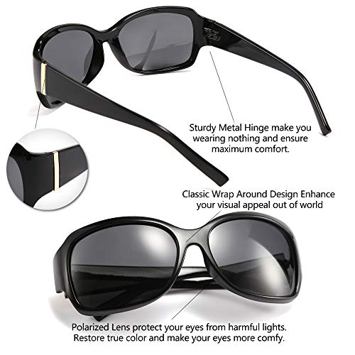 FEISEDY Classic Oversized Polarized Sunglasses Women Wrap Square Shades B2504