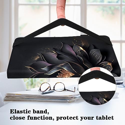 VODEFOX for Samsung Galaxy Tab A9 Plus Case, Stylish PU Leather Cover Flip Stand Shell with Elastic Band & Card Holder for Galaxy Tab A9 Plus Tablet - Starry Sky