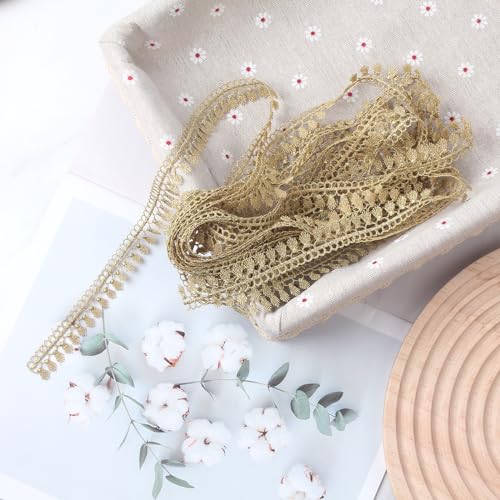 Gold Fringe Trim Tassel Lace Embroidery for Sewing DIY Craft Costume 0.78 Inch (Gold #L21 (5Yard))