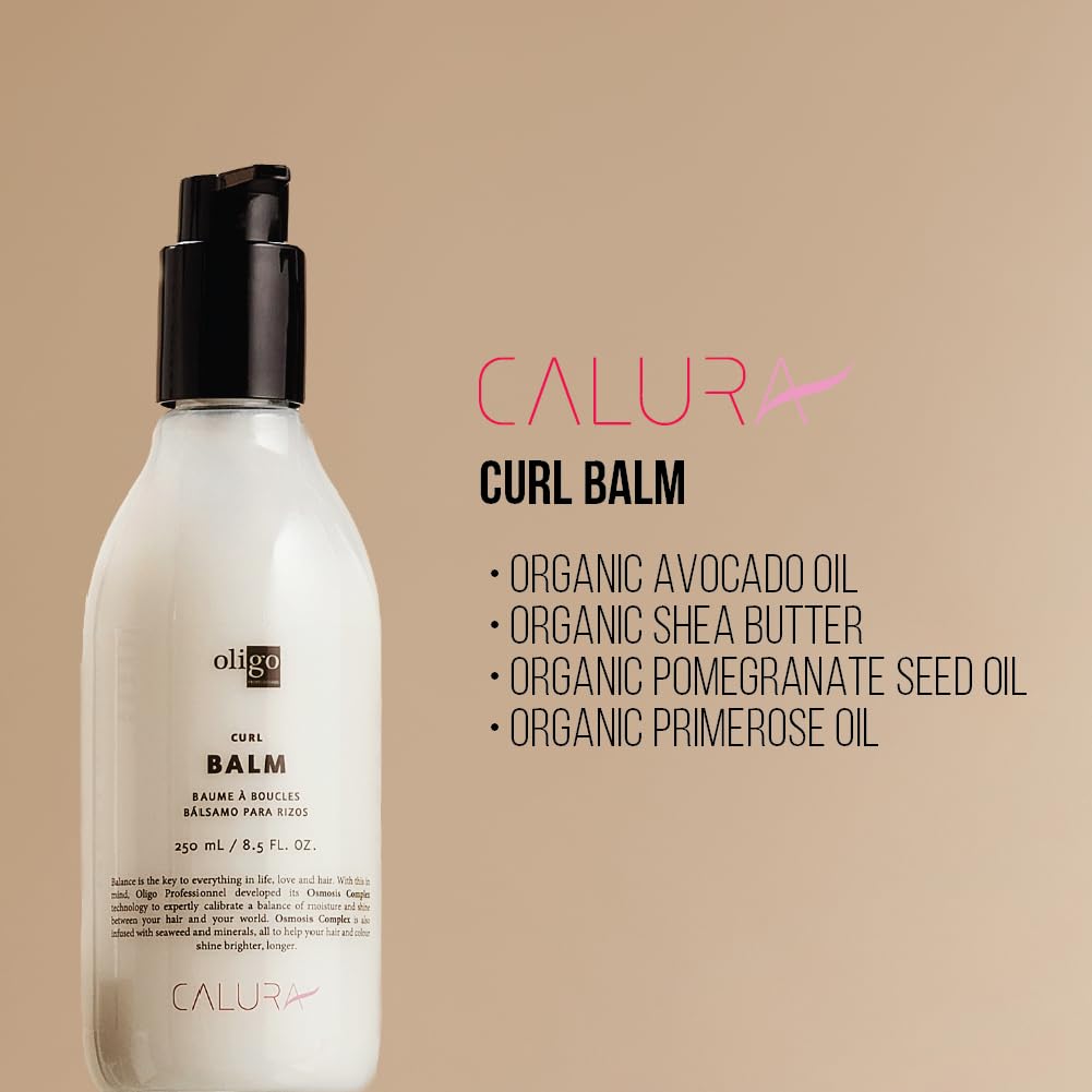Oligo Professionnel - Calura Curl Balm - Defining Cream for wavy and curly hair - Curl enhancer - Sulfate & Paraben free - Control frizz with conditioning ingredients - 8.5oz