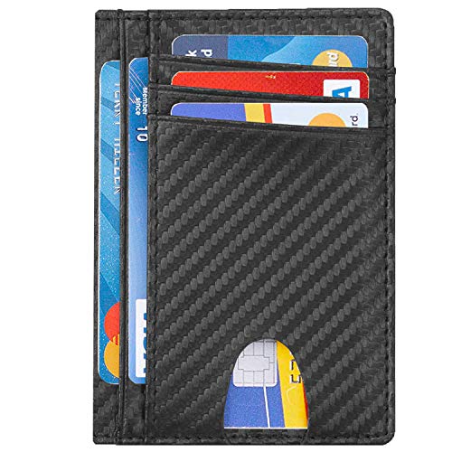 Dorras Slim Wallet Minimalist Front Pocket RFID Blocking Bifold Wallets, Credit Card Holder With ID Window - Black