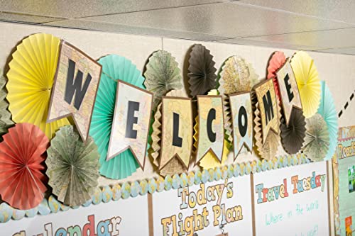 Travel The Map Hanging Paper Fans (TCR77034)