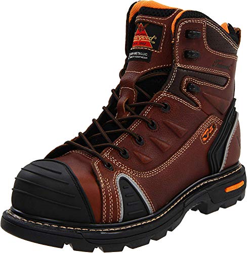 Thorogood GEN-Flex2 6” Composite Safety Toe Work Boots For Men - Breathable Heavy-Duty Toe Cap Boots With Goodyear Storm Welt, Slip-Resistant Outsole and Comfort Insole, Black - 9.5 W US