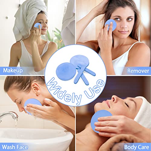 120 Pcs Facial Sponge Compressed, Luxiv Face Cleansing Sponge Estheticians Compressed Makeup Facial Sponge Round Wash Face Sponges for Women Compress Exfoliating Removal Sponge (blue)