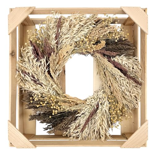 ANDALUCA Natural Botanical Grains Handcrafted Wreath (Autumn Grains)