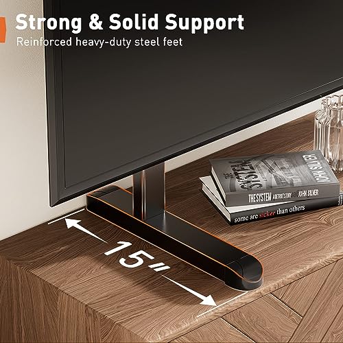 Perlegear TV Stand Steel TV Legs for Most 37–82 Inch Flat or Curved TVs up to 110 lbs, Height Adjustable TV Feet Suitable for Soundbar, Universal Tabletop TV Stand Base Max VESA 800 x 500mm, PGTVS20