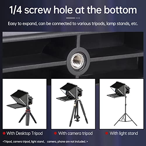LENSGO Portable Teleprompter for iPad Tablet Smartphone DSLR Camera 7.9'', APP Compatible with iOS & Android System for Online Teaching Vlog Live Streaming Interview (TC7 for phond/ipad/Camera)