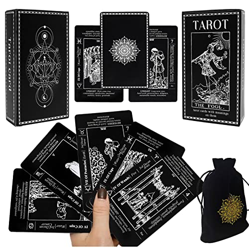 Sincerez Tarot Cards Deck for Beginners with Meanings On Them,Tarot Card with Guidebook (pink)