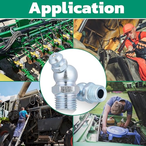 OURU 120PCS SAE Grease Fittings Assortment,NPT 1/4" 1/8" Zerk Grease Fittings Kit Straight 45 90 Degree Grease Nipple