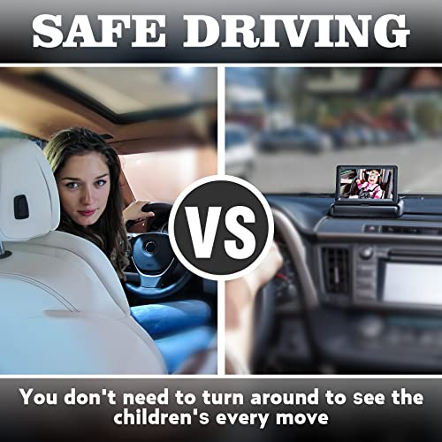 FEISIKE Baby Car Camera, 1080P Dual-Channel 5 inch Display Baby Car Mirror with 2 IR Night Vision Camera, Easily Install Car Camera for Baby with Crystal Clear Wide View for Rear Facing Seat