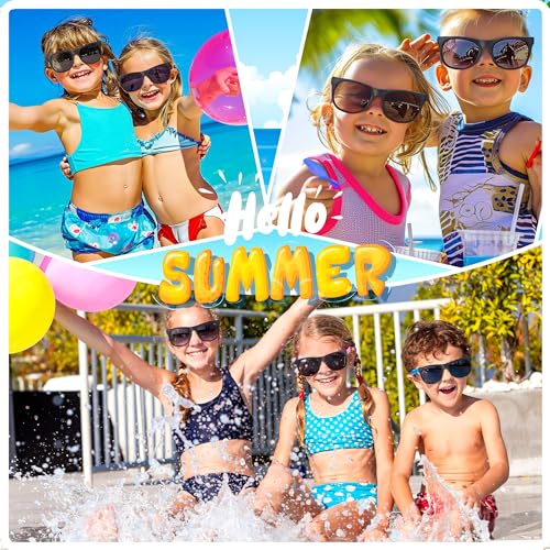 YADIYA Kids Sunglasses Bulk, 12Pack kids sunglasses party favors, 80s Retro Party Favors For Kids 8-12 4-8, Sunglasses For Kids Adults With UV400 Protection, Beach Pool Party Favors For Kids Adults…