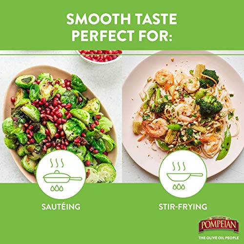 Pompeian USDA Organic Smooth Extra Virgin Olive Oil, First Cold Pressed, Smooth, Delicate Flavor, Perfect for Sautéing & Stir-Frying, 48 FL. OZ.