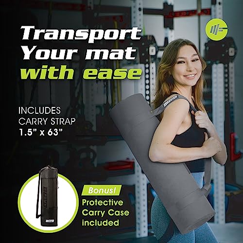 Extra Thick Yoga Mat for Women – TPE 10 mm-Thick Non-Slip Yoga Mat & Nylon Mat Strap – Men’s Fitness & Workout Mats for Home Gym – 26 x 74 In. Indoor-Outdoor Meditation & Exercise Mats by PowX (Blue)