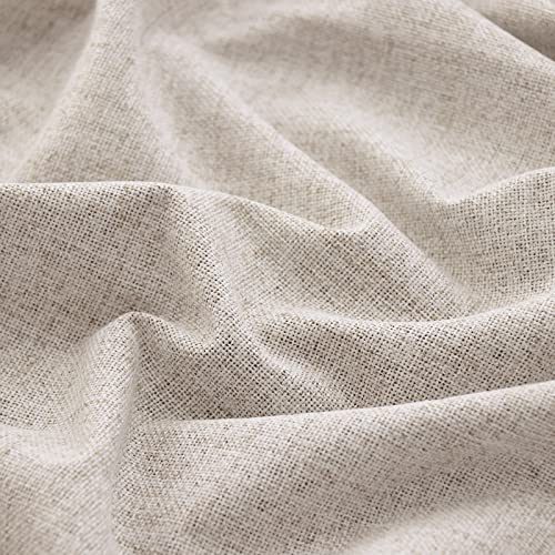 YoungsTex Light Green Linen Blackout Curtains 72 Inch Length for Bedroom, Full Room Darkening Thermal Insulated Window Drapes Light Blocking Panels for Living Room, 2 Panels, 52 X 72 Inch