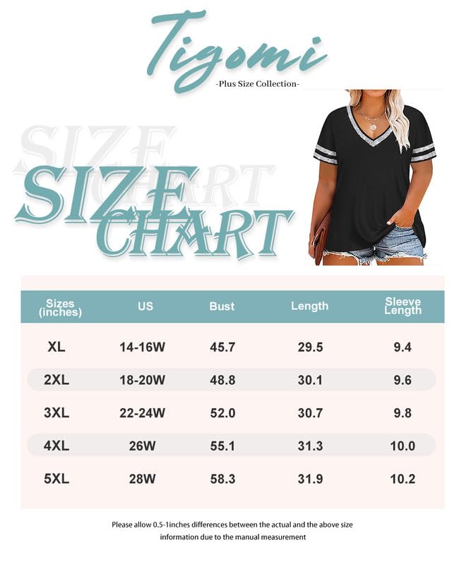 TIYOMI Plus Size Tops for Women Sexy Henley V Neck T Shirts Summer Casual Short Sleeve Tunic Blouses Green Camo Print Pink Color Block Tees Outwear