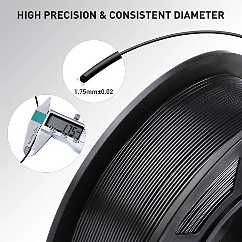 ANYCUBIC 3D Printer Filament PLA 1.75mm, FDM Printer Filament 1kg Spool (2.2 lbs), Dimensional Accuracy +/- 0.02 mm (1kg, Black)