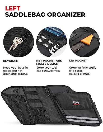 KEMIMOTO Motorcycle Saddlebag Organizers 2 Pack Compatible with Touring Models 2014-2024 Street Glide Road Glide Road King Electra Glide Black Saddle Bag Liners