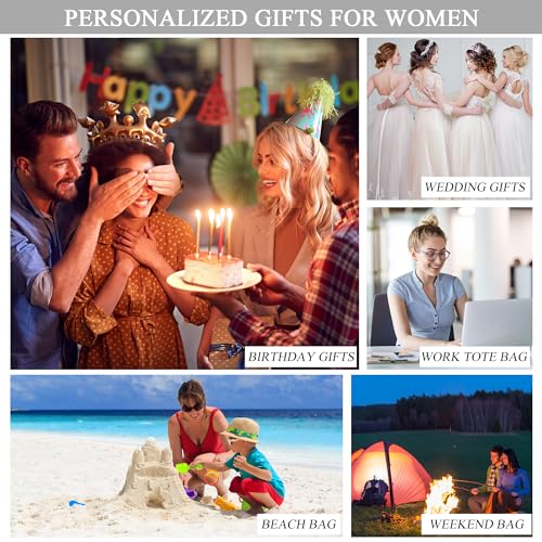 BeeGreen Birthday Gifts For Women Friendship Sister Mom Her Bridesmaid Teacher Gift Thank You Gifts For Coworkers Hostess Tote Bags For Womens Initial Retirement Gift For Woman Embroidery Pink E