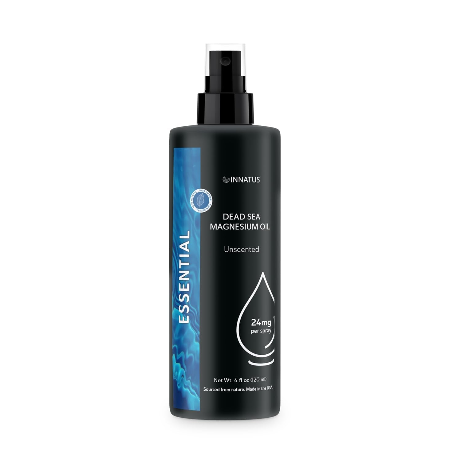 Natural Dead Sea Magnesium Oil – 4oz Topical Oil for Muscle Relief & Skin Hydration