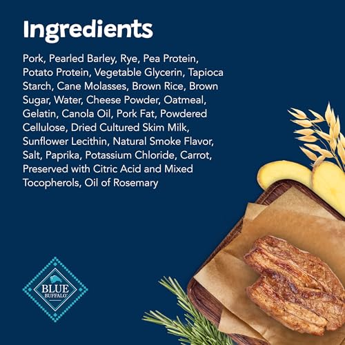 Blue Buffalo Sizzlers Natural Soft Dog Treats, Bacon-Style Soft-Moist Dog Treats with Real USA Pork, Original Flavor, 6-oz. Bag