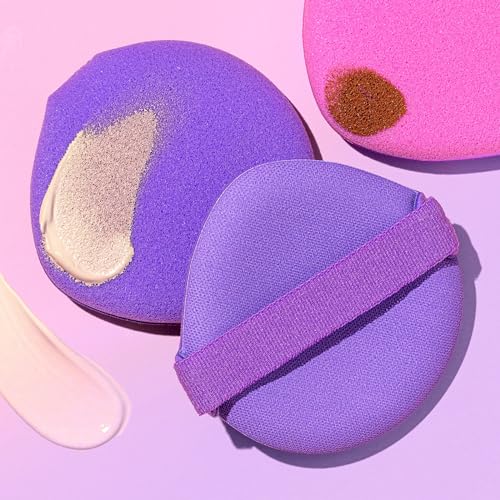 Freeman Blender Bender Makeup Sponge 8 Count Set, For Liquid & Cream Foundation, Precision Makeup Blending Sponges, For Natural, Buildable Coverage, Vegan, Cruelty-Free, & Latex-Free, Pink Sponge