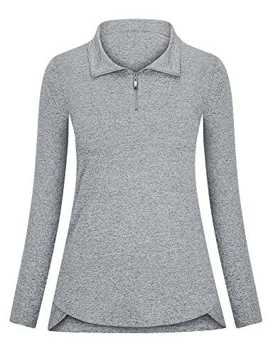 Koscacy Bowling Shirts for Women, Sports Running Tennis V-Neck Lightweight Casual Zipper Shirts Golf&Tennis Outdoors Sports Colthes for Teens Zebra Print Medium