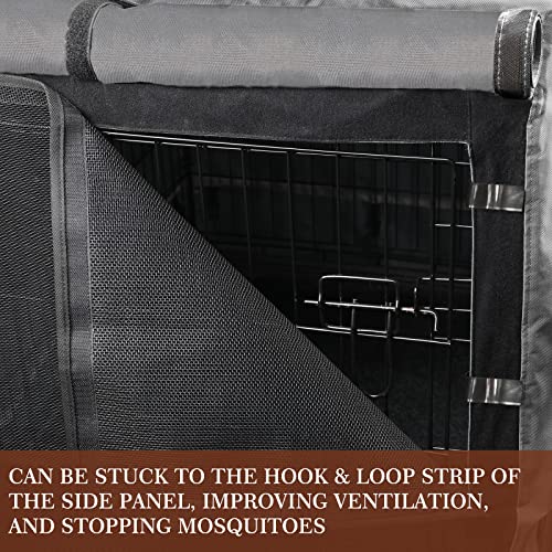 Yotache Dog Crate Cover for 24" Small Double Door Wire Dog Cage, Lightweight 600D Polyester Indoor/Outdoor Waterproof & Windproof Pet Kennel Covers, Gray | NO Wire Crate