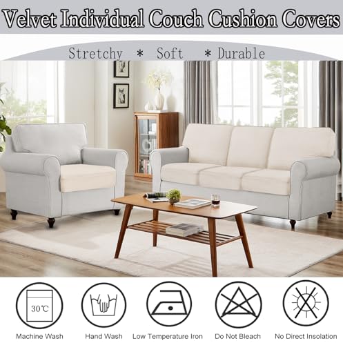 NAISI Sectional Couch Cover 3 Pieces Velvet Separate Couch Cushion Covers L Shape Soft Stretch Sofa Slipcovers with 2pcs Pillowcases for Left/Right Chaise Sectional Couch(2 Seater+1 Chaise,Teal)