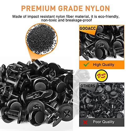 GOOACC 700Pcs Car Push Retainer Clips Auto Fasteners Assortment 30 Sizes Nylon Bumper Fender Rivets with 10 Cable Ties Fasteners Remover for Toyota GM Ford Toyota Honda Chrysler
