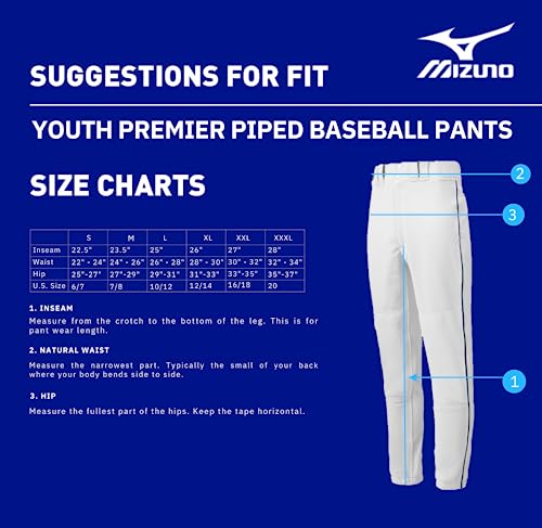 Mizuno boys Youth Select Baseball Pant, Black, Small US