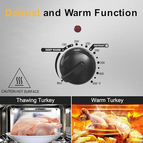 Roaster Oven, 22Qt Turkey Roaster Oven Buffet with Self-Basting Lid, 1450W Electric Roaster Oven with Cool-Touch Handles, Stainless Steel Roaster Oven with Removable Pan and Rack, Black