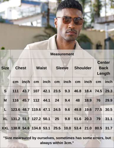 COOFANDY Men's Short Sleeve Button Down Shirt Wrinkle Free Untucked Dress Shirts Summer Beach Fitted Cuban Shirt Green